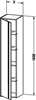 Duravit Hochschrank Ketho 360x400x1800mm 1 Tür, TA links, graphit matt – Bild 5