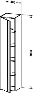 Duravit Hochschrank Ketho 360x400x1800mm 1 Tür, TA links, graphit matt – Bild 3