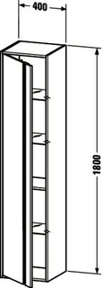 Duravit Hochschrank Ketho 360x400x1800mm 1 Tür, TA links, graphit matt – Bild 4