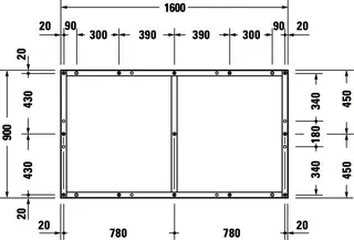 Duravit Fußgestell für Duschwanne Tempano 1600x900mm – Bild 3