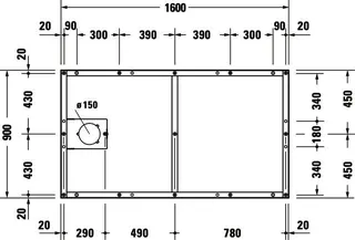 Duravit Fußgestell für Duschwanne Tempano 1600x900mm – Bild 4