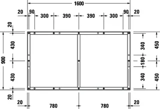 Duravit Fußgestell für Duschwanne Tempano 1600x900mm – Bild 5