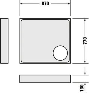 Duravit Starck Slimline Duschwanne R.Ek 900x800x45 mm Wß S.acr. Antislip – Bild 2