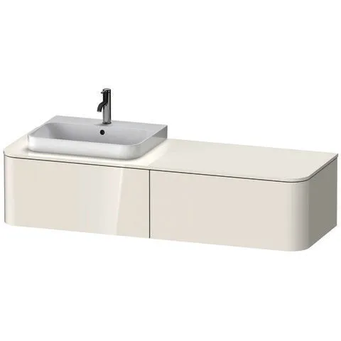 Duravit WTU HappyD2+ wandh.,354x1600x550mm 2Auszüge, BP l., weiß hochglanz f.ASB