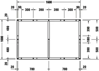 Duravit Fußgestell für Duschwanne Tempano 1600x1000mm – Bild 3