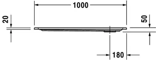 Duravit Starck Slimline Duschwanne, Rechteckig, 1000x800x50 mm, Weiß, Sanitä – Bild 3