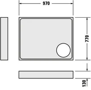 Duravit Starck Slimline Duschwanne, Rechteckig, 1000x800x50 mm, Weiß, Sanitä – Bild 5