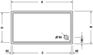 Duravit Starck Slimline Duschwanne R.Ek 1600x700x60 mm Wß S.acr. Antislip – Bild 2
