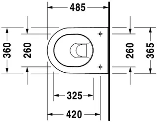 Duravit Wand-WC Darling New Compact 485 mm Tiefspüler, Durafix, weiß, HYG – Bild 4