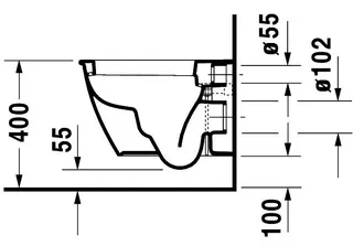 Duravit Wand-WC Darling New Compact 485 mm Tiefspüler, Durafix, weiß, HYG – Bild 5