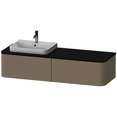 Duravit WTU HappyD2+ wandh.,354x1600x550mm 2Auszüge,BP l.,taupe seidenm.f.ASB