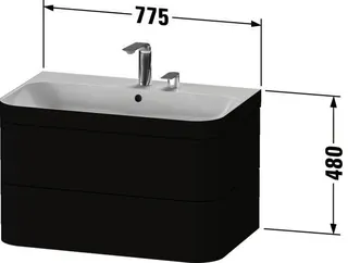 Duravit Waschtischunterbau m. Happy D.2 Plus 1 HL, 480x775x490mm, nussbaum gebürstet – Bild 3