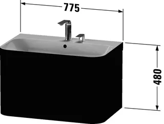 Duravit Waschtischunterbau m. Happy D.2 Plus 1 HL, 480x775x490mm, nussbaum gebürstet – Bild 4