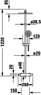 Duravit B.2 Duschsystem,m.Kopfbrause,+Handbr. Brausetherm.,Thermostatkart., Chrom HG – Bild 5
