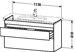 Duravit WTU wandh. DuraStyle 448x1130x610mm 2 SchKa,232012,weiß hgl./weiß hgl. – Bild 4