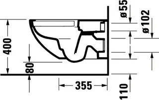 Duravit Wand-WC Architec 575mm, Weiß Tiefspüler, rimless, Durafix inkl. – Bild 5