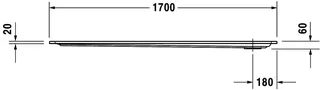 Duravit Starck Slimline Duschwanne, Rechteckig, 1700x750x60 mm, Weiß, Sanitä – Bild 5