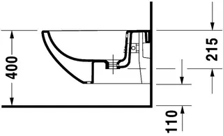 Duravit Wand-Bidet Architec 580 mm m.ÜL, m.HLB, 1 HL, Durafix, weiß – Bild 4