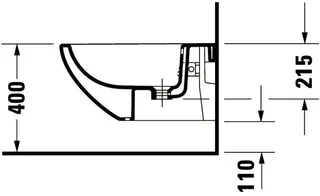Duravit Wand-Bidet Architec 580 mm m.ÜL, m.HLB, 1 HL, Durafix, weiß – Bild 5