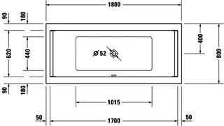 Duravit Starck Whirlwanne 1800x800mm, Einbau Rückenschr. 2 L/R, Combi P, Weiß – Bild 3