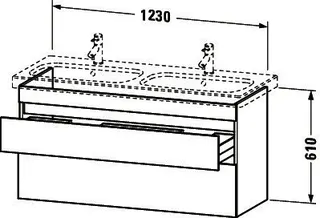 Duravit WTU wandh. DuraStyle 448x1230x610mm 2 SchKa,233813,graphit matt/basalt matt – Bild 4