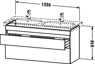 Duravit WTU wandh. DuraStyle 448x1230x610mm 2 SchKa,233813,graphit matt/basalt matt – Bild 5