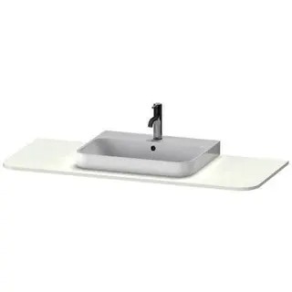 DU Konsole m.1Aus.HappyD2+,16x1300x550mm Beckenposition m., weiß seidenmatt