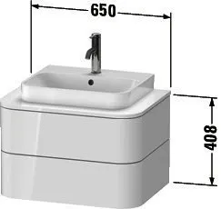 Duravit WTU HappyD2+ wandh.,408x650x480mm 2Schubkästen, graphit supermatt – Bild 3