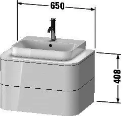 Duravit WTU HappyD2+ wandh.,408x650x480mm 2Schubkästen, graphit supermatt – Bild 2