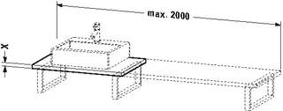 Duravit Konsole variabel DuraStyle 1 Ausschn.,30xvarx550,Graphit Matt – Bild 4