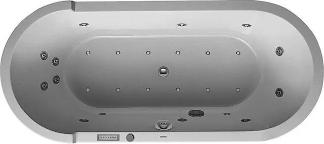 Duravit Starck Whirlw. 1800x800mm,Einbau,oval Acryl, 2 Rückens.,Combi E, Weiß