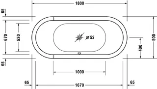 Duravit Starck Whirlw. 1800x800mm,Einbau,oval Acryl, 2 Rückens.,Combi E, Weiß – Bild 2