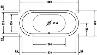 Duravit Starck Whirlw. 1800x800mm,Einbau,oval Acryl, 2 Rückens.,Combi E, Weiß – Bild 4