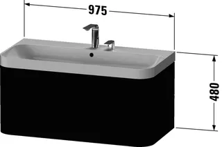 Duravit WTU m. Happy D.2 Plus, 2 SchK., ohne HL, 480x975x490mm, Leinen – Bild 2