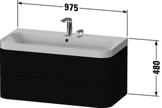 Duravit WTU m. Happy D.2 Plus, 2 SchK., ohne HL, 480x975x490mm, Leinen – Bild 3