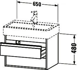 Duravit WTU wandhängend Ketho 440x650x480mm 2 SchKa, für 045470, graphit matt – Bild 2