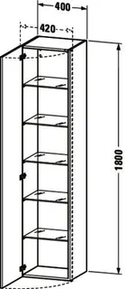 Duravit Hochschrank DuraStyle 360x400x1800mm 1Tür,TA links,nussbaum d./nussbaum d. – Bild 4