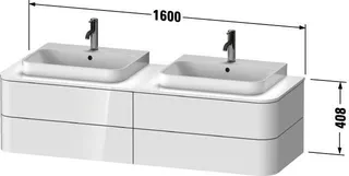 Duravit WTU HappyD2+ wandh.,408x1600x550mm 4Schubk., BP b., weiß hochglanz f.MWT – Bild 2