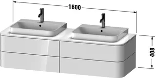 Duravit WTU HappyD2+ wandh.,408x1600x550mm 4Schubk., BP b., weiß hochglanz f.MWT – Bild 3