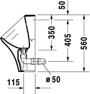 Duravit Urinal DuraStyle, Zulauf von hinten rimless, ohne Fliege, weiß, HYG – Bild 3
