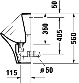 Duravit Urinal DuraStyle, Zulauf von hinten rimless, ohne Fliege, weiß WG – Bild 4