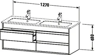 Duravit WTU Ketho 4 Schubk. 480x1270x475mm f. ME by Starck, Graphit Matt – Bild 2