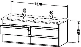 Duravit WTU Ketho 4 Schubk. 480x1270x475mm f. ME by Starck, Graphit Matt – Bild 3