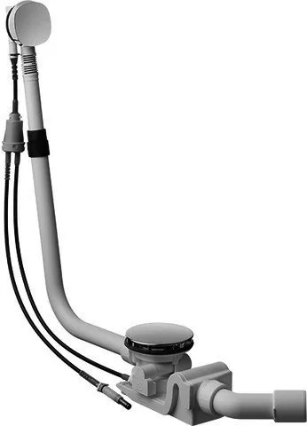 Duravit Ab-u.Überlaufgarn. Quadroval Dreh- griff Bowdenz.700mm,chrom,f.Shower+Bath