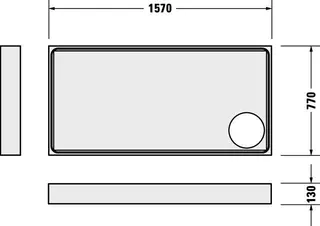 Duravit Starck Slimline Duschw. 1600x800x60mm Weiß – Bild 2