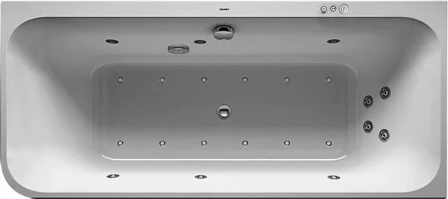 Duravit Happy D.2 Whirlw. 1800x800mm, Ecke R Angef Acryl-VK,Rückens.2,Combi P, Weiß