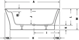 Duravit Cape Cod Badewanne Halbru.1900x900 Ecke R Nahtl.Verkl.,inkl.Fußg.,Weiß Matt – Bild 4