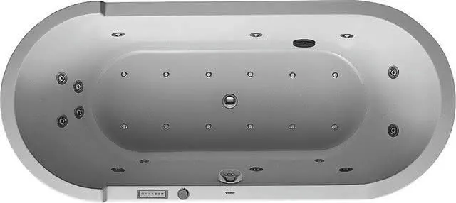 Duravit Starck Whirlw. 1800x800mm,Freis.,oval Acrylverkl., 2 Rückens.,Combi E, Weiß