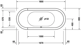 Duravit Starck Whirlw. 1800x800mm,Freis.,oval Acrylverkl., 2 Rückens.,Combi E, Weiß – Bild 4