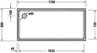 Duravit Starck Slimline Duschw. 1700x800x60mm Weiß – Bild 3